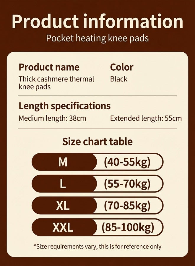 رمضان الأكثر مبيعاً | واقيات الركبة الصوفية السميكة مع أربطة تثبيت، تدفئة ليلية فائقة، طول قابل للتعديل (38-55 سم)، للجنسين، تصميم طويل وسميك لمزيد من الدفء في الليل، غير قابلة للانزلاق - Image 3